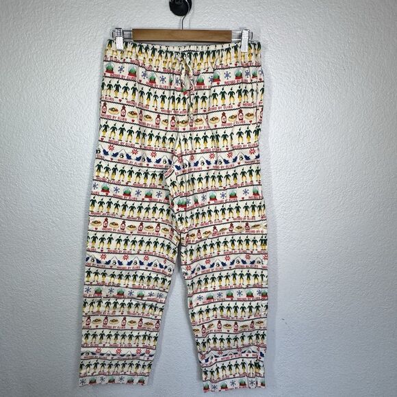 Hanna Andersson Elf Raised By Elves Pajama Set Flannel Bottoms Stretch Top Small - Picture 4 of 12